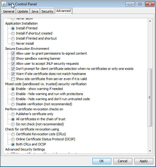 Advanced Network Settings panel, second part