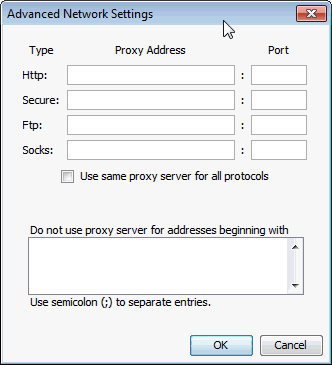 Advanced Network Settings panel